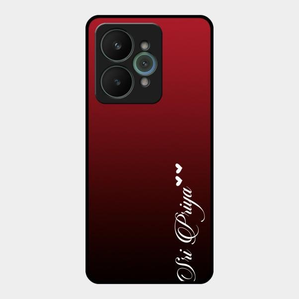 Customize Name Gradient Glass Case Cover Red Wine For Realme 15 5G