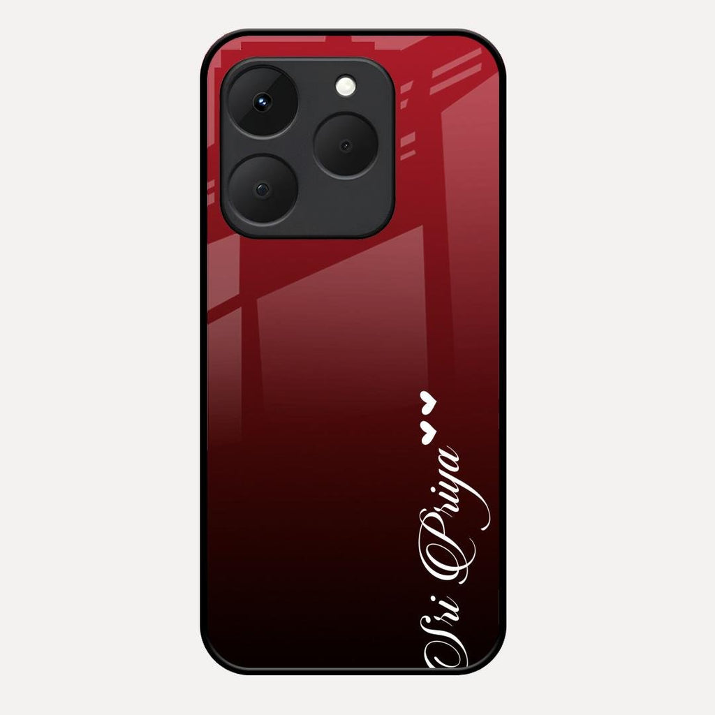 Customize Name Gradient Glass Case Cover Red Wine For Realme 15T 5G