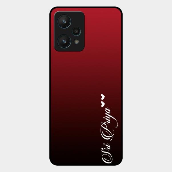 Customize Name Gradient Glass Case Cover Red Wine For Realme 9 Pro 5G