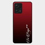 Customize Name Gradient Glass Case Cover Red Wine For Realme 9 Pro 5G