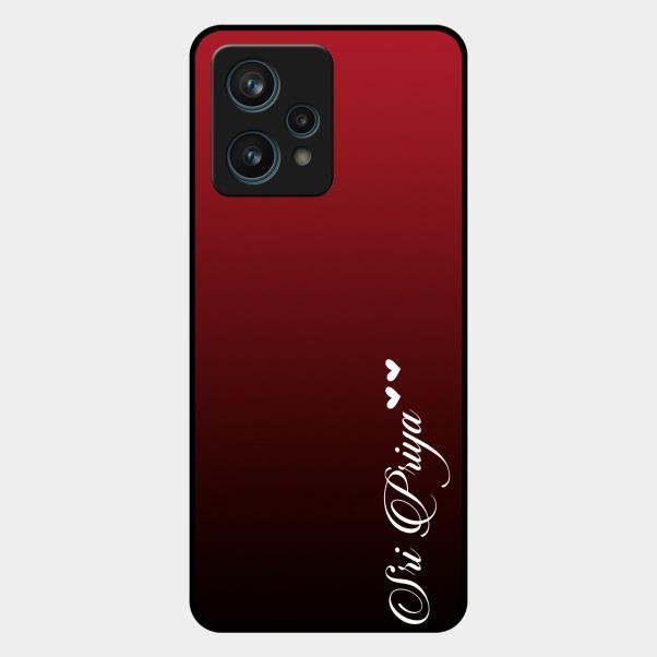 Customize Name Gradient Glass Case Cover Red Wine For Realme 9 Pro Plus 5G