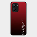 Customize Name Gradient Glass Case Cover Red Wine For Realme C33 2023