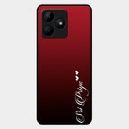 Customize Name Gradient Glass Case Cover Red Wine For Realme C53