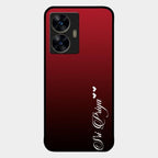Customize Name Gradient Glass Case Cover Red Wine For Realme C55