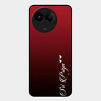 Customize Name Gradient Glass Case Cover Red Wine For Realme C67 5G