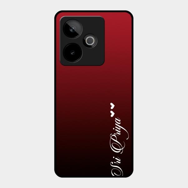 Customize Name Gradient Glass Case Cover Red Wine For Realme Gt 7 5G