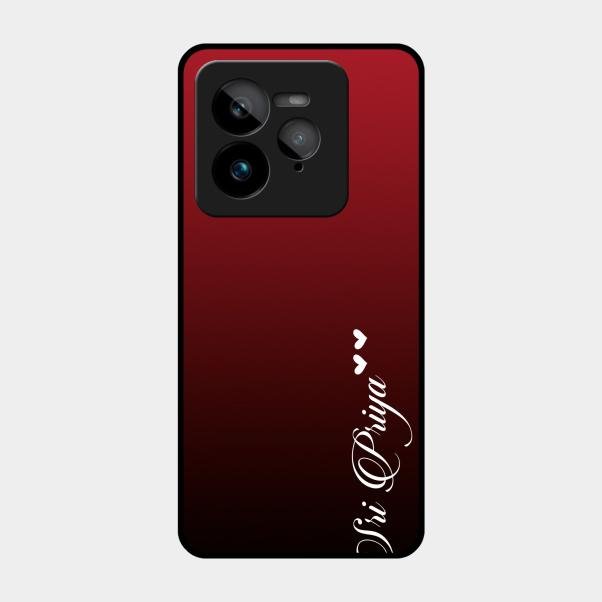 Customize Name Gradient Glass Case Cover Red Wine For Realme Gt 7 Pro