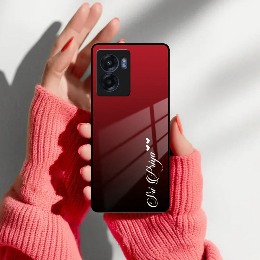 Customize Name Gradient Glass Case Cover Red Wine For Realme/Narzo - ShopOnCliQ