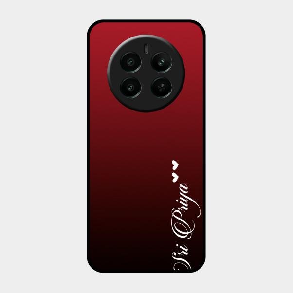 Customize Name Gradient Glass Case Cover Red Wine For Realme Narzo 70 Pro 5G