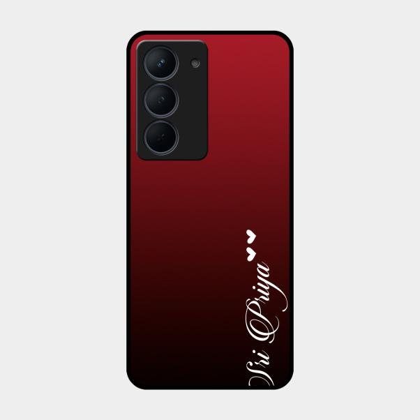 Customize Name Gradient Glass Case Cover Red Wine For Realme Narzo 80X 5G