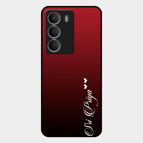Customize Name Gradient Glass Case Cover Red Wine For Realme P3 Lite 5G