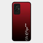 Customize Name Gradient Glass Case Cover Red Wine For Redmi 11 Prime 4G