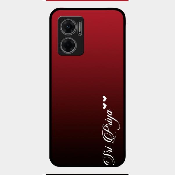 Customize Name Gradient Glass Case Cover Red Wine For Redmi 11 Prime 5G