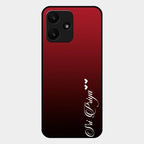 Customize Name Gradient Glass Case Cover Red Wine For Redmi 12 5G