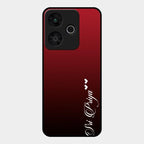 Customize Name Gradient Glass Case Cover Red Wine For Redmi 13 5G