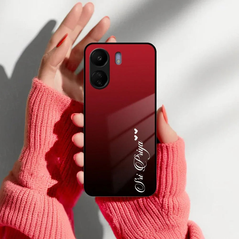 Customize Name Gradient Glass Case Cover Red Wine For Redmi/Xiaomi - ShopOnCliQ