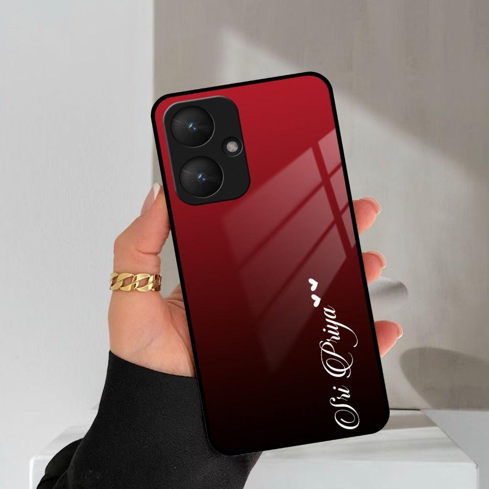 Customize Name Gradient Glass Case Cover Red Wine For Redmi/Xiaomi