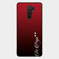 Customize Name Gradient Glass Case Cover Red Wine For Redmi 9 Prime