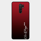 Customize Name Gradient Glass Case Cover Red Wine For Redmi 9 Prime