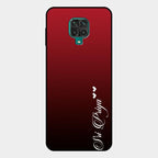 Customize Name Gradient Glass Case Cover Red Wine For Redmi Note 10 Lite