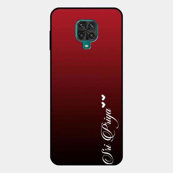 Customize Name Gradient Glass Case Cover Red Wine For Redmi Note 10 Lite