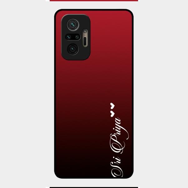 Customize Name Gradient Glass Case Cover Red Wine For Redmi Note 10 Pro