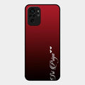 Customize Name Gradient Glass Case Cover Red Wine For Redmi Note 10