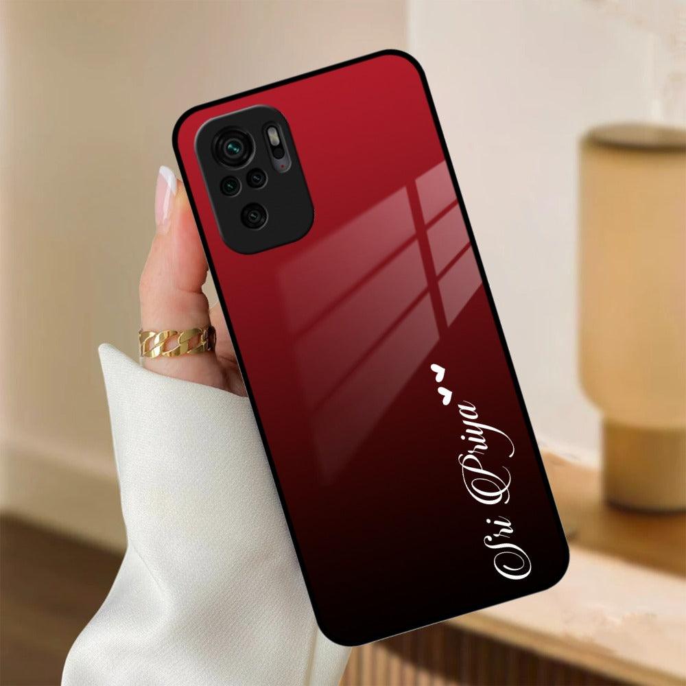 Customize Name Gradient Glass Case Cover Red Wine For Redmi/Xiaomi