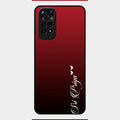 Customize Name Gradient Glass Case Cover Red Wine For Redmi Note 11