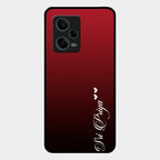 Customize Name Gradient Glass Case Cover Red Wine For Redmi Note 12 Pro 5G