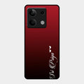 Customize Name Gradient Glass Case Cover Red Wine For Redmi Note 13 5G