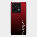 Customize Name Gradient Glass Case Cover Red Wine For Redmi Note 13 Pro 5G