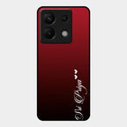 Customize Name Gradient Glass Case Cover Red Wine For Redmi Note 13 Pro 5G