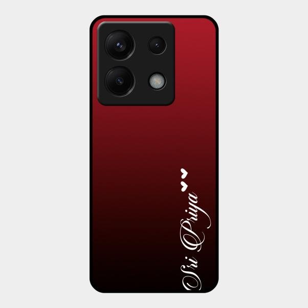 Customize Name Gradient Glass Case Cover Red Wine For Redmi Note 13 Pro 5G