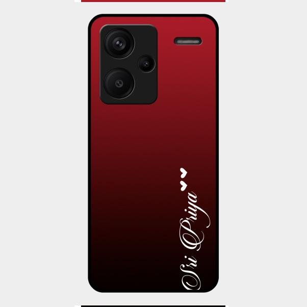 Customize Name Gradient Glass Case Cover Red Wine For Redmi Note 13 Pro Plus 5G