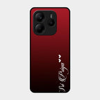 Customize Name Gradient Glass Case Cover Red Wine For Redmi Note 14 5G