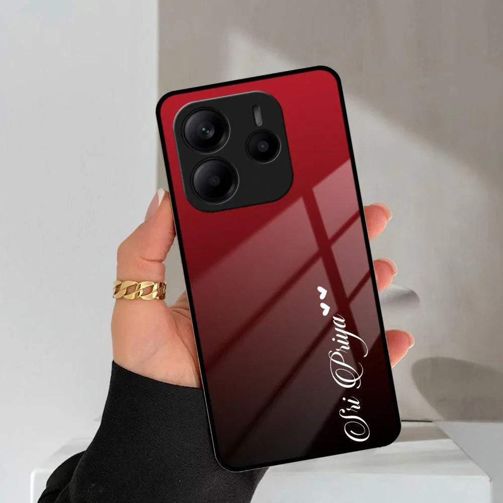 Customize Name Gradient Glass Case Cover Red Wine For Redmi/Xiaomi - ShopOnCliQ
