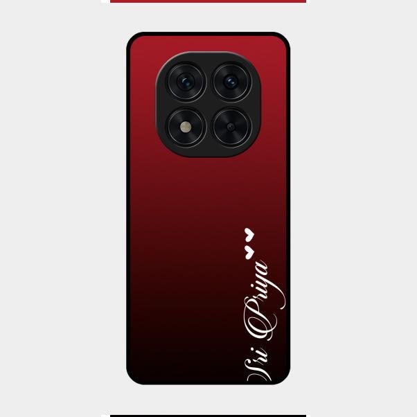 Customize Name Gradient Glass Case Cover Red Wine For Redmi Note 14 Pro 5G