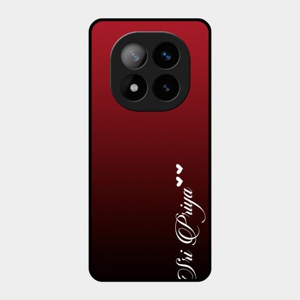 Customize Name Gradient Glass Case Cover Red Wine For Redmi Note 14 Pro Plus 5G