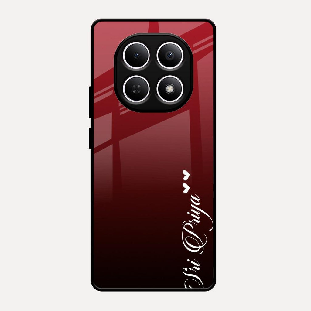 Customize Name Gradient Glass Case Cover Red Wine For Redmi Note 15 5G