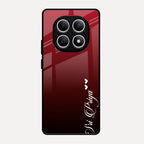 Customize Name Gradient Glass Case Cover Red Wine For Redmi Note 15 5G