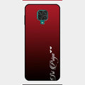 Customize Name Gradient Glass Case Cover Red Wine For Redmi Note 9 Pro