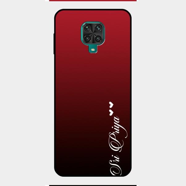 Customize Name Gradient Glass Case Cover Red Wine For Redmi Note 9 Pro