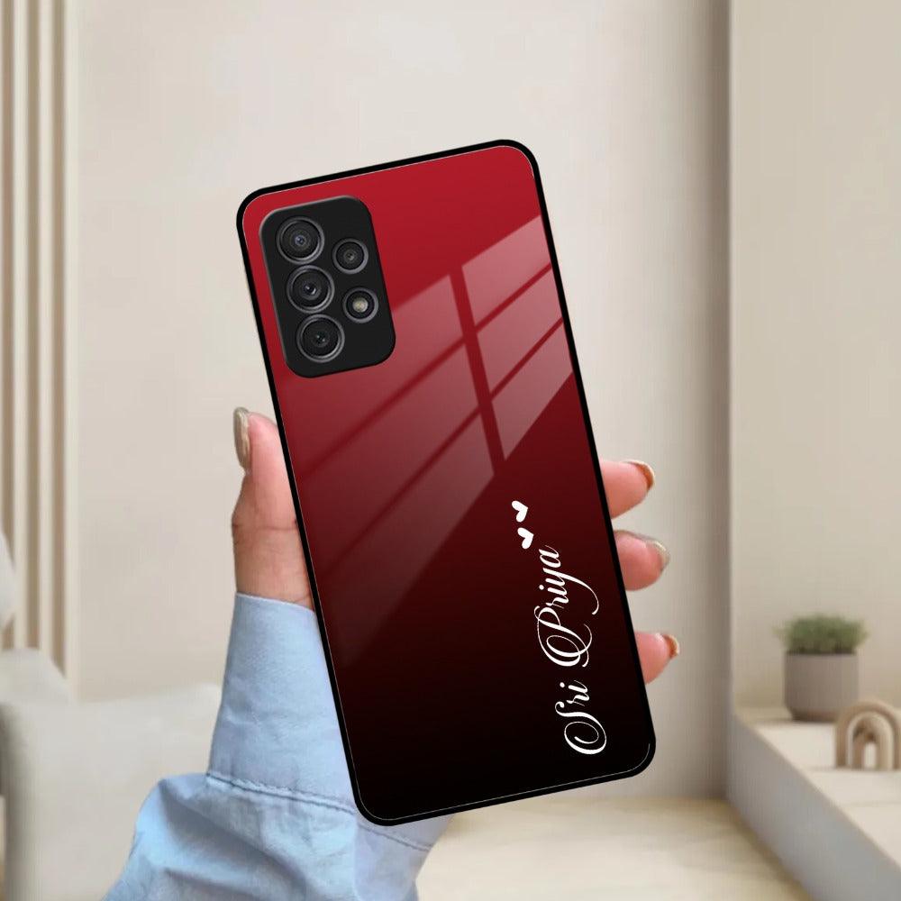 Customize Name Gradient Glass Case Cover Red Wine For Samsung