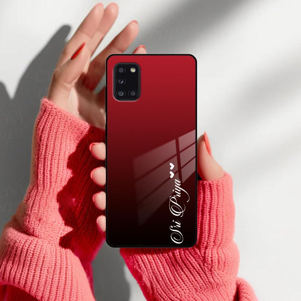 Customize Name Gradient Glass Case Cover Red Wine For Samsung