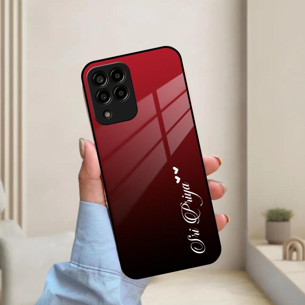 Customize Name Gradient Glass Case Cover Red Wine For Samsung