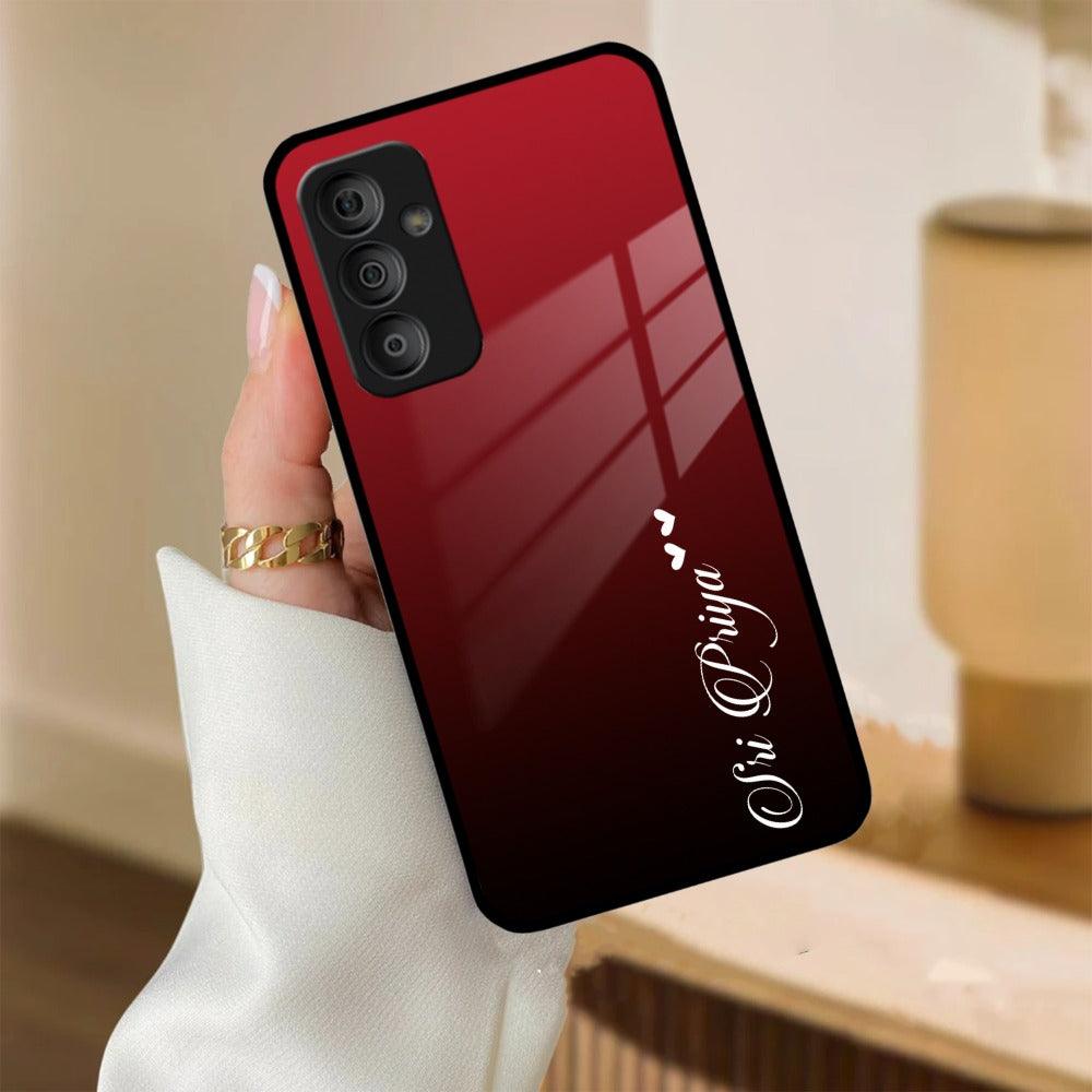 Customize Name Gradient Glass Case Cover Red Wine For Samsung