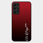 Customize Name Gradient Glass Case Cover Red Wine For Samsung Galaxy A34 5G