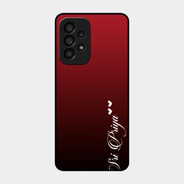 Customize Name Gradient Glass Case Cover Red Wine For Samsung Galaxy A53 5G