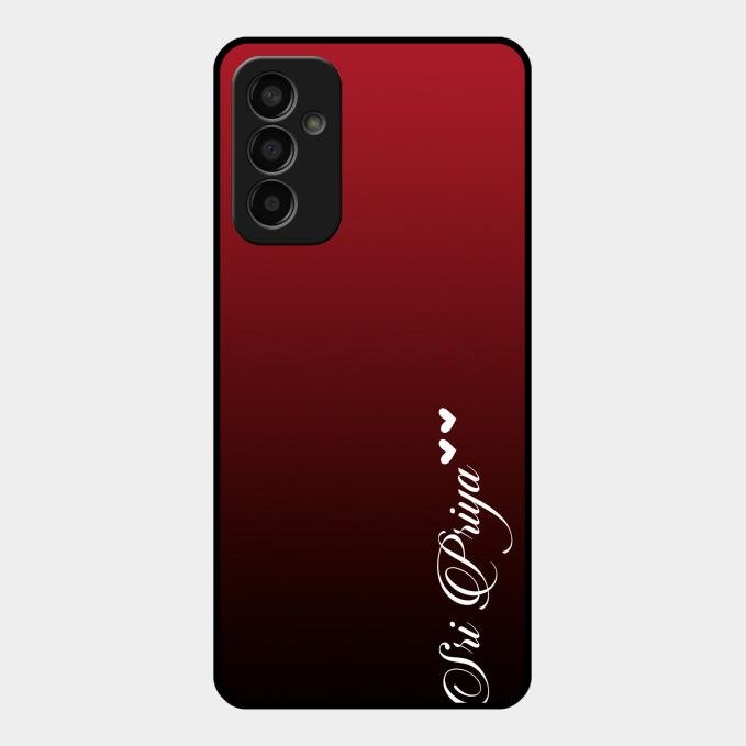 Customize Name Gradient Glass Case Cover Red Wine For Samsung Galaxy M13